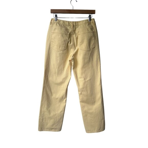 Talbots Petites Straight Leg Jeans Size 8 Stretch Butter Yellow High Rise Preppy - Picture 3 of 9